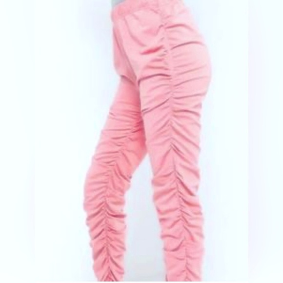 Akira Side Ruched Slouchy Pink Sweatpants With Drawstring Waist, Size XL - Picture 1 of 7